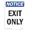 Signmission OSHA Notice Sign, Exit Only, 10in X 7in Rigid Plastic, 7"W, 10" L, Portrait, Exit Only Sign OS-NS-P-710-V-12233 - alternate 1